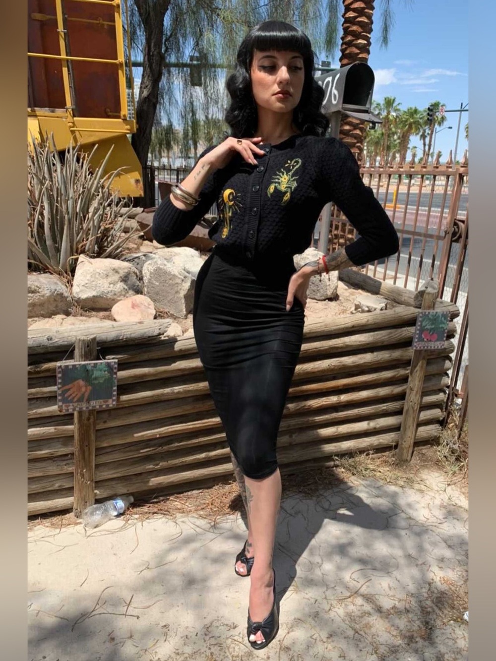 Mischief Made The Scorpion Cropped Cardigan in Black, Medium, EUC 🦂🌵